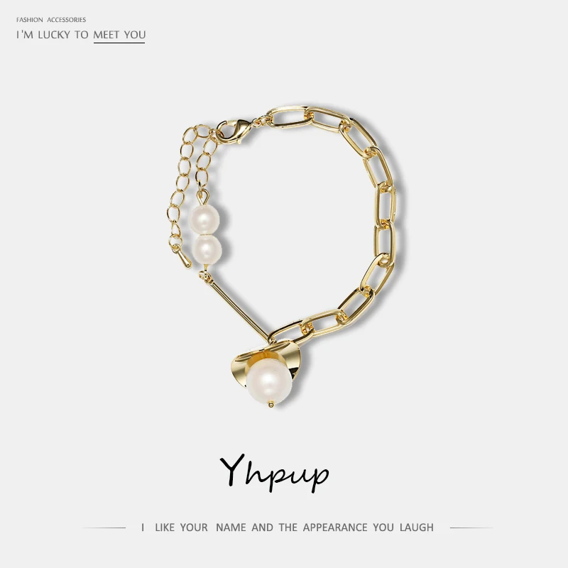 Яркий металлический браслет Yhpup с искусственным жемчугом 14 к 2019 | Украшения и