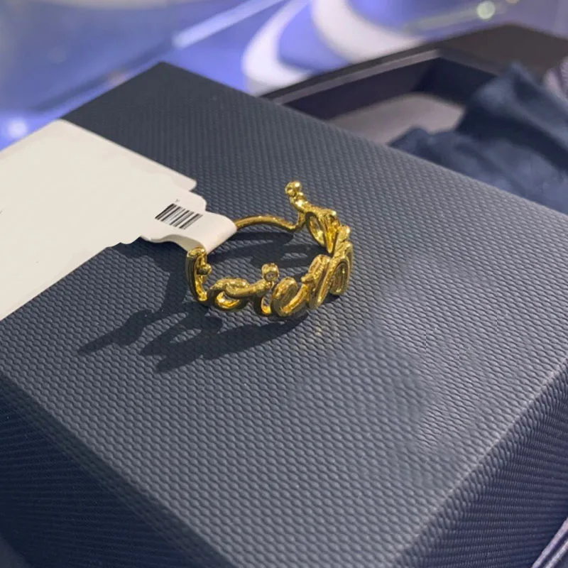 UMGODLY роскошное Фирменное кольцо желтое золото с буквами и надписью статусное Zirocn