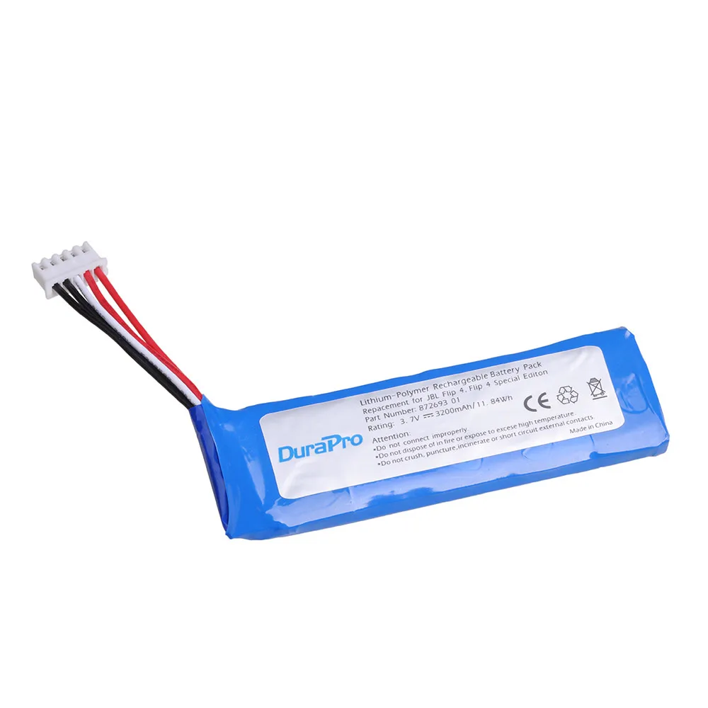 DuraPro 3,7 V 3200mAh аккумулятор GSP872693 01 аккумуляторная батарея для JBL Flip 4, Flip 4 специальное издание
