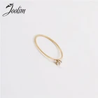 Joolim высокого класса 18K Золото PVD модные тонкие Мини стеклянные кольца для женщин ювелирные изделия из нержавеющей стали оптом