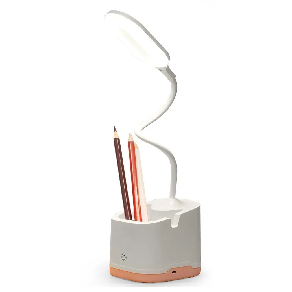 

Настольная лампа с защитой глаз, светодиодный умный светильник для студенческого общежития и учебы, с держателем для ручек, лампа для чтени...