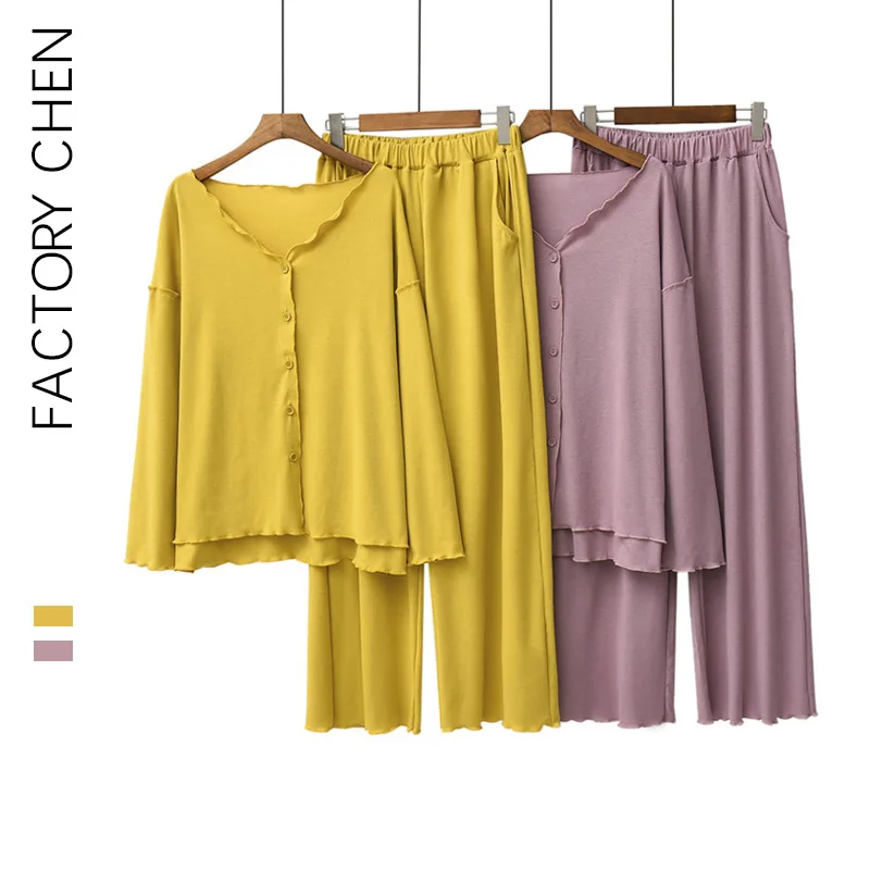 Новинка Весна 2020 женские Пижамные домашние костюмы Женская хлопковая одежда