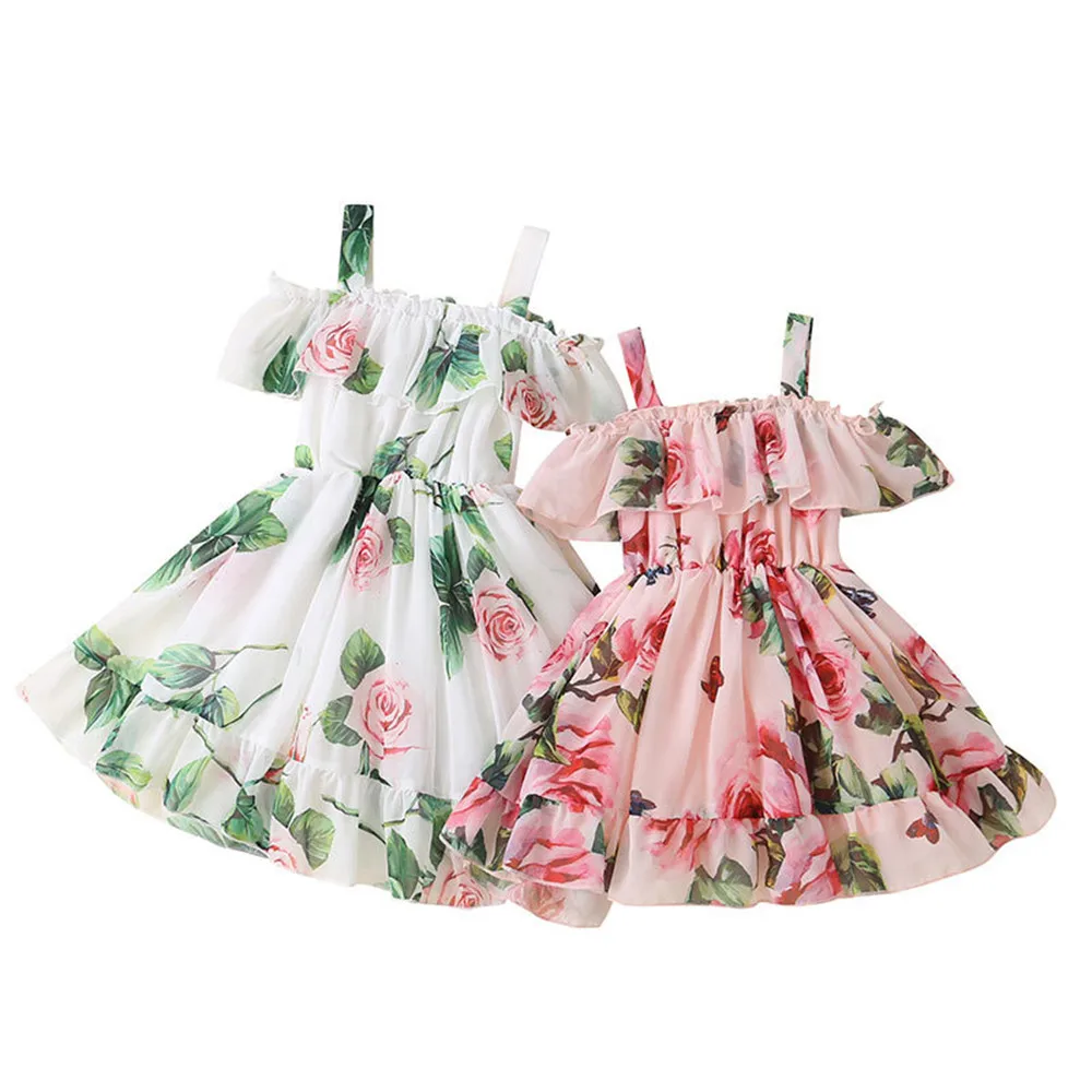 

Summer Girl Chiffon Princess Dress Cute Party Dresses Flora Kids Clothes Fashion Children Clothing Baby Toddlers