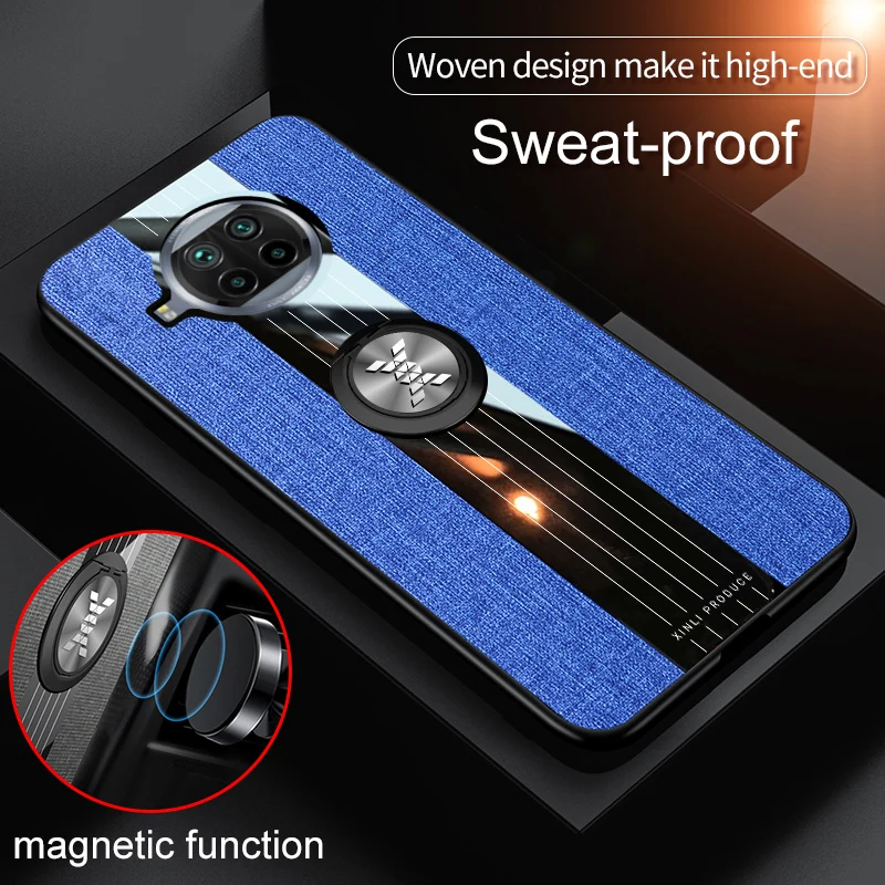Чехол для Xiaomi Mi 10T Lite Мягкий Силиконовый противоударный тканевый чехол-бампер Mi10T