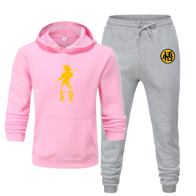 new men's hoodie suit autumn and winter warm clothing fashion printing street hoodie suit running jogging sports suit
