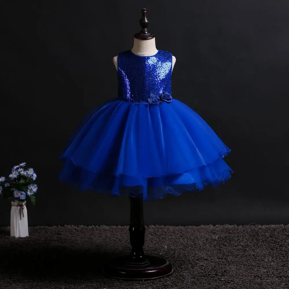 732 dark blue Платье принцессы; платья для девочек; платье для маленьких девочек; платья для выпускного бала; очаровательное женское платье с открытой спиной - Цвет: 732 dark blue