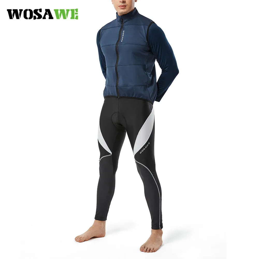 

WOSAWE Autumn Winter Cycling Warm Vest MTB Clothing Bike Wear Long Padded Pants Ropa Ciclismo