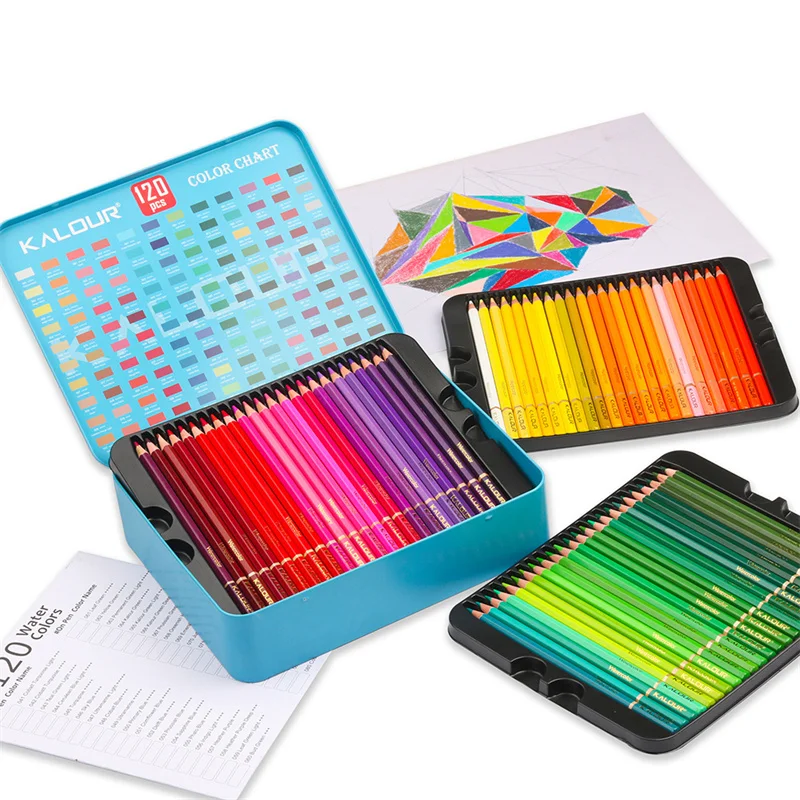

120 Color Water-Soluble Colored Pencils Art Watercolor Brushes Colored Pencils Set Professional Painting Art Supplies