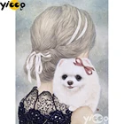 Алмазная мозаика собака на плече, квадратнаякруглая