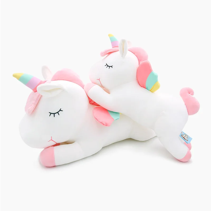 

Cute lying rainbow big wings & colourful horn Stuffed rainbow unicornio plush sleeping unicorn cuddly toy gifts for Children
