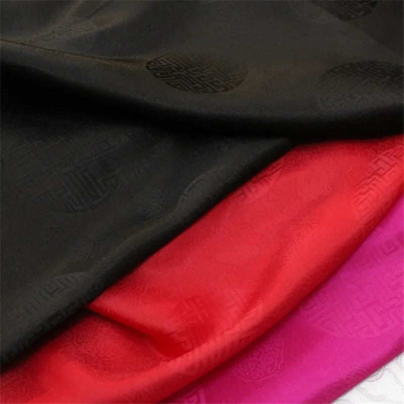 

CF952 Solid Red/Black/Rose Jacquard Brocade Silk Fabric/Decoration Cloth,Cushion,Qipao,Chinese Style Couple's Clothing Fabrics