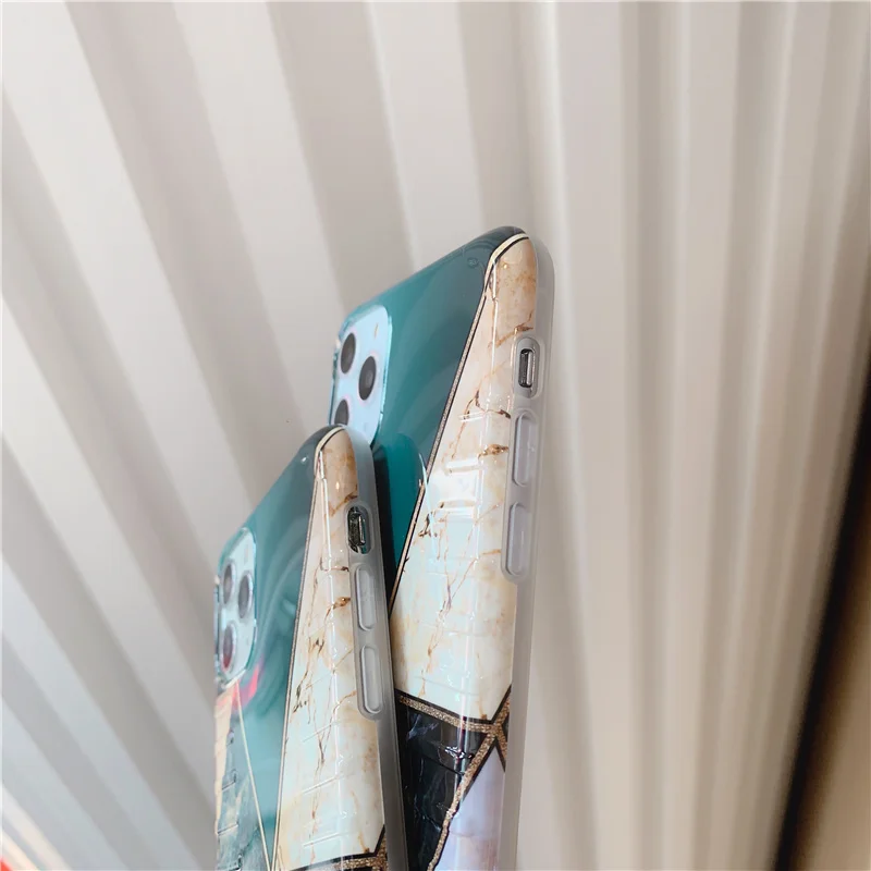 Marble splicing Phone case for iphone 11 11Pro Max X XR XS For 6 6S 7 8 7Plus Piano Stripe Geometric soft |