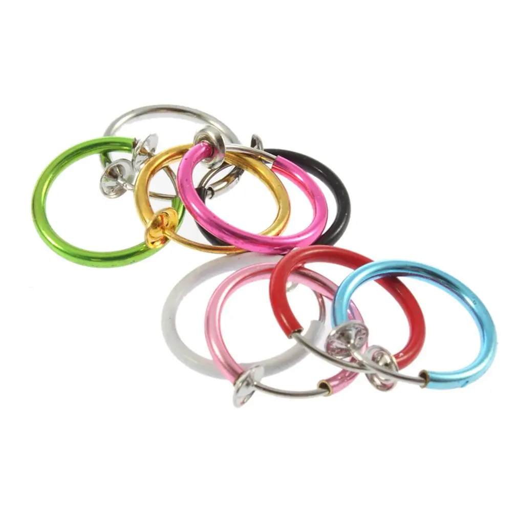 Новинка 2020 4 шт. 2 пары клипсы для носа губ ушей серьги в стиле панк готика пирсинг