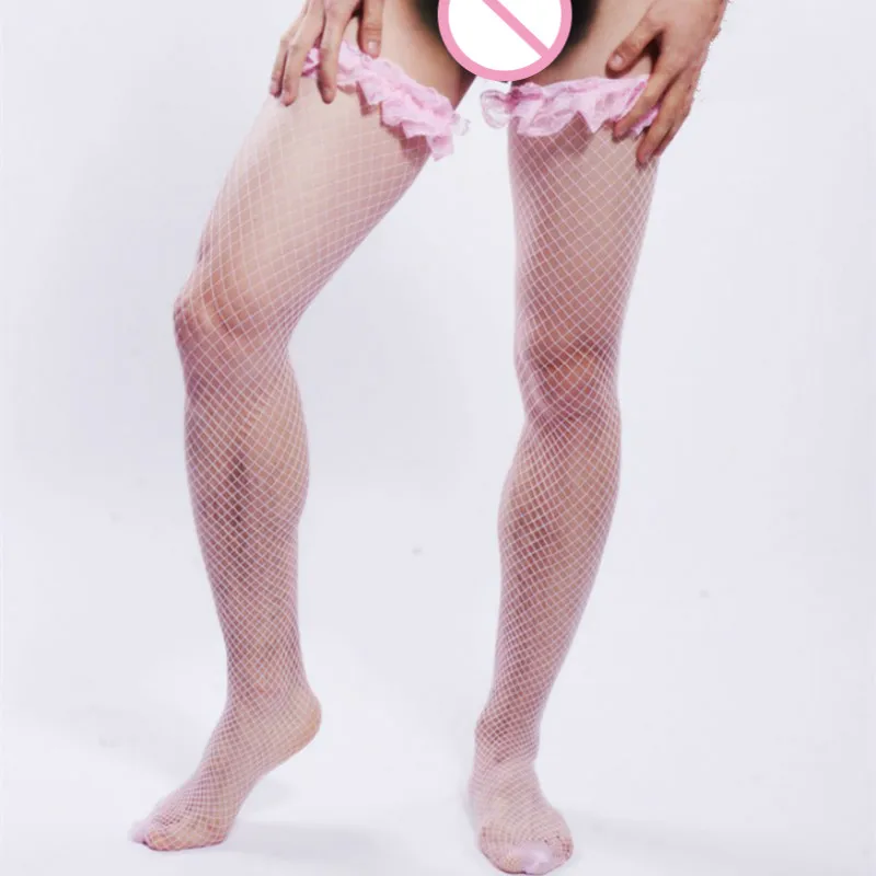 Чулки кружевные мужские чулки в сетку ажурные сетчатые выше колена |