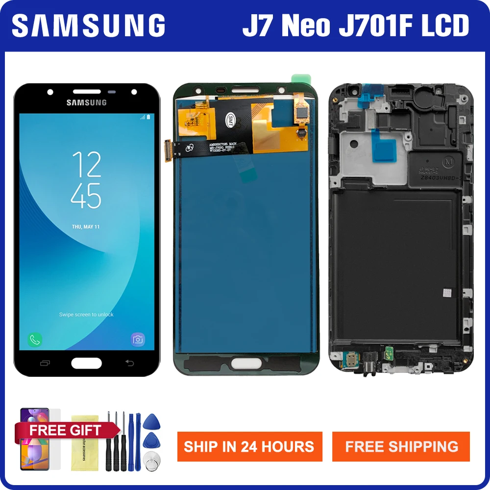 100% протестированный ЖК-дисплей для SAMSUNG Galaxy J7 Neo с сенсорным экраном в сборе