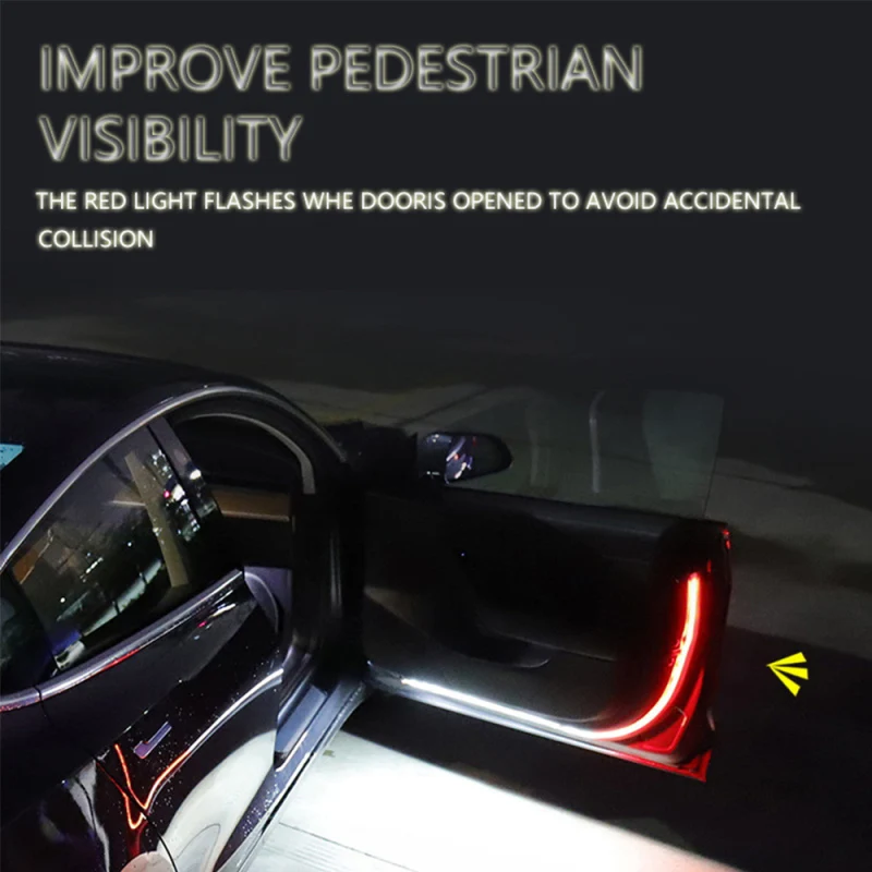 2 шт. авто Стайлинг красно белого цвета светодиодный стример двери анти