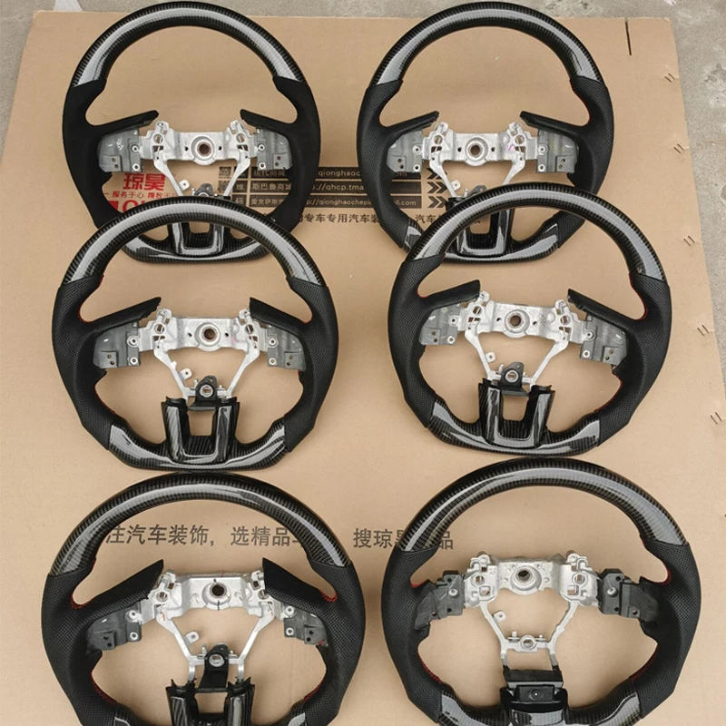 Рулевое колесо QHCP из углеродного волокна и воловьей кожи плюшевые автомобильные