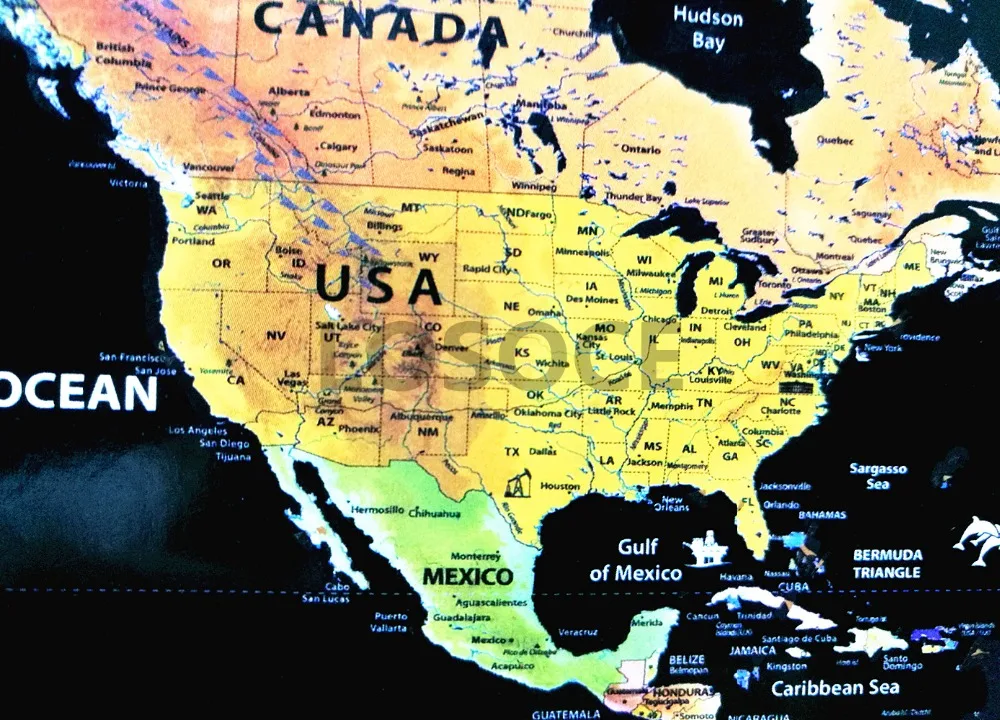 30X40 CM Mini Travel World Flag Scratch Map Gold Foil Black Wipe Coating Luxury Gift | Дом и сад