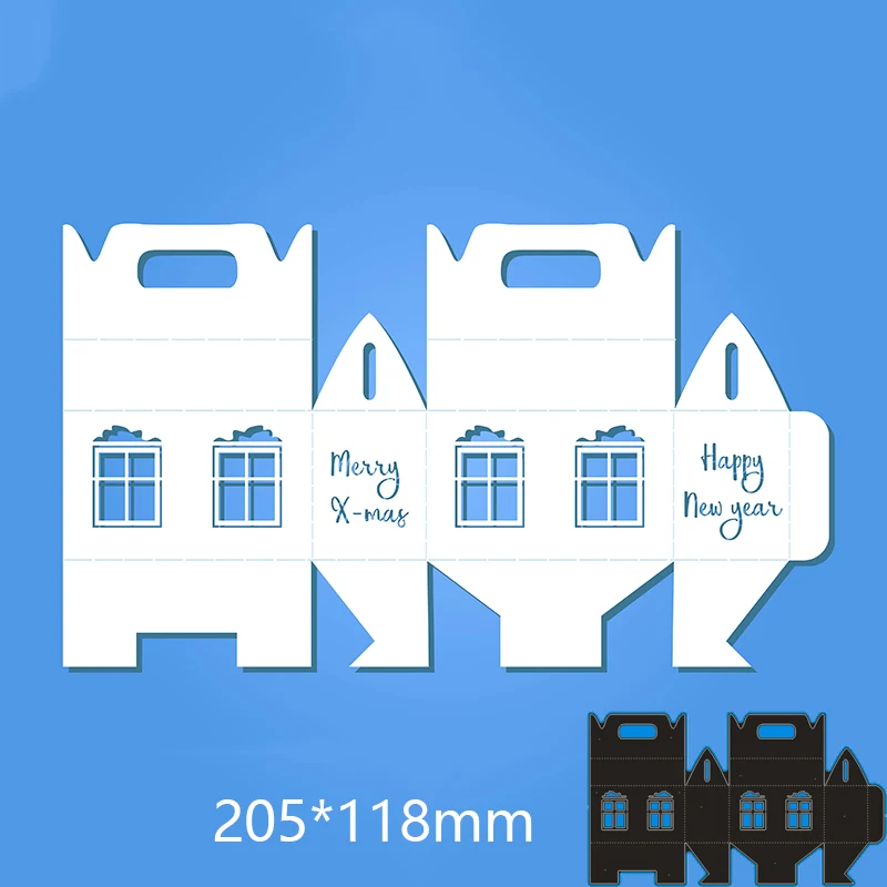 

New Metal Cutting Dies House Box For Card DIY Scrapbooking stencil Paper Craft Album template Dies 205*118mm