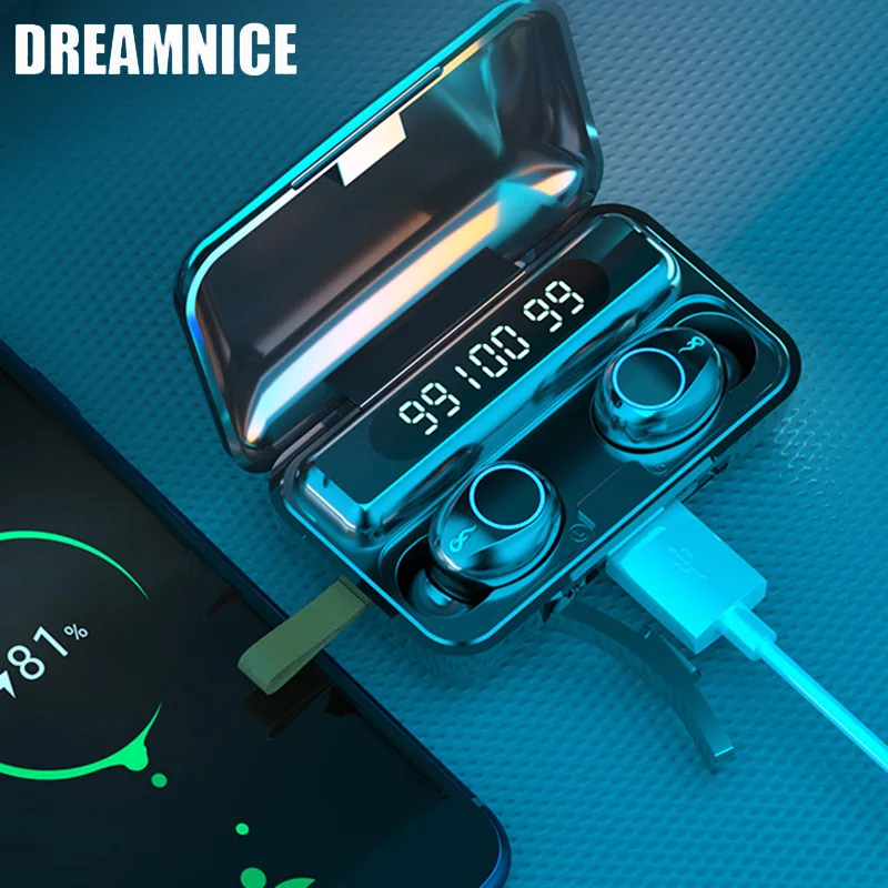 

IPX7 Waterproof Bluetooth 5.0 Earphones Wireless Headphones Sports Bluetooth Earphone Earbuds Bluetooth Headset Noise Cancelling