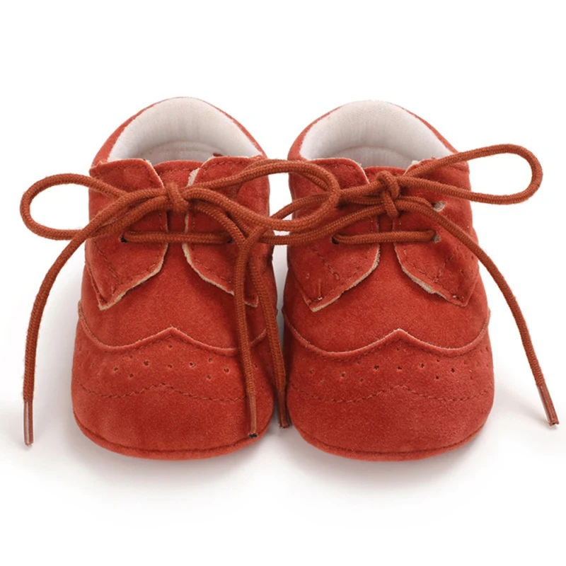 

Baby Boy Cute Solid Lace-Up Soft Shoes PU Leather Non-slip Cute First Walking Shoes