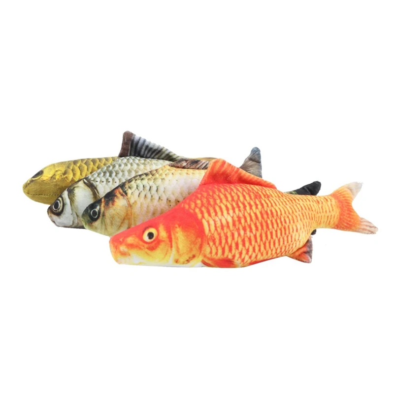 

Pet Soft Plush 3D Fish Shape Cat Toy Interactive Gifts Fish Catnip Toys Stuffed Pillow Doll Simulation Fish Playing Toy For Pet