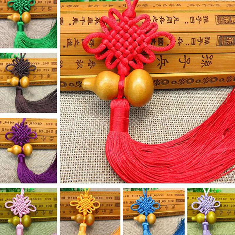 

1PC Chinese Knot Feng Shui Wealth Success Copper Coins Lucky Charm Gourd Pendant Home Car Decor