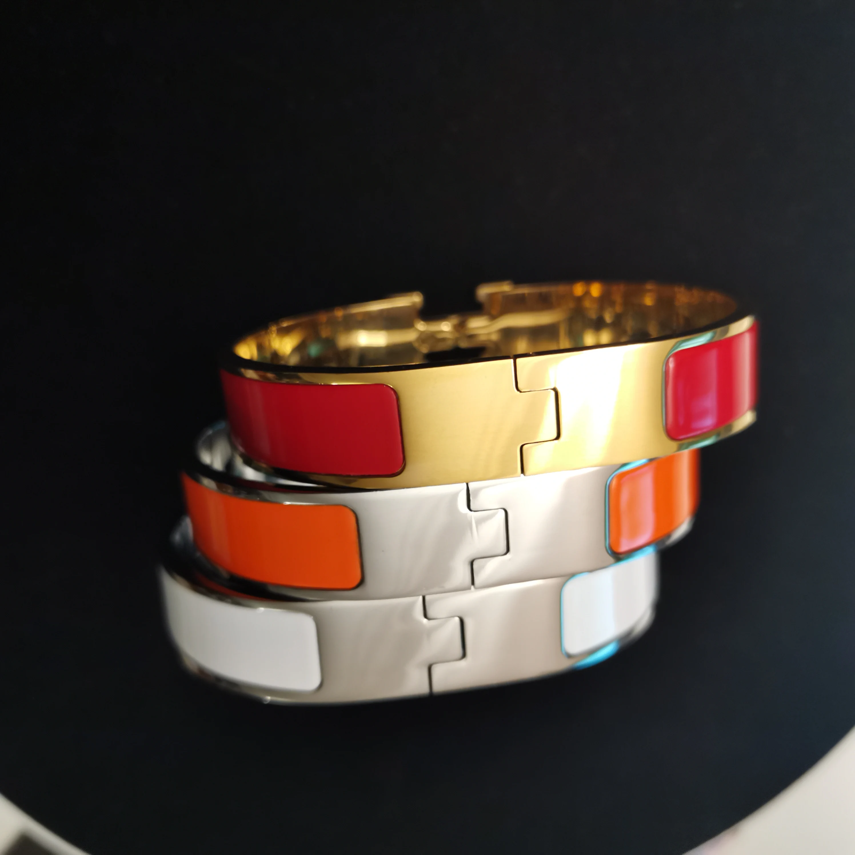 

H Beautiful Lovers Bracelets Woman Bracelets Stainless Steel Bangles and Bangles Cubic Zirconia Golden Woman Jewelry Gifts Man