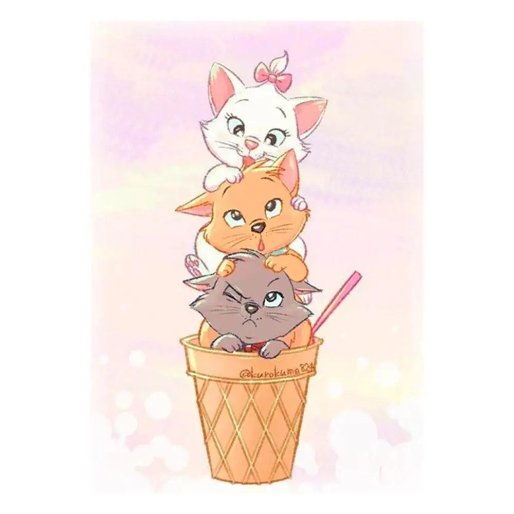 Мультяшный кот узор 5D сделай сам полностью алмазная вышивка мозаика украшение