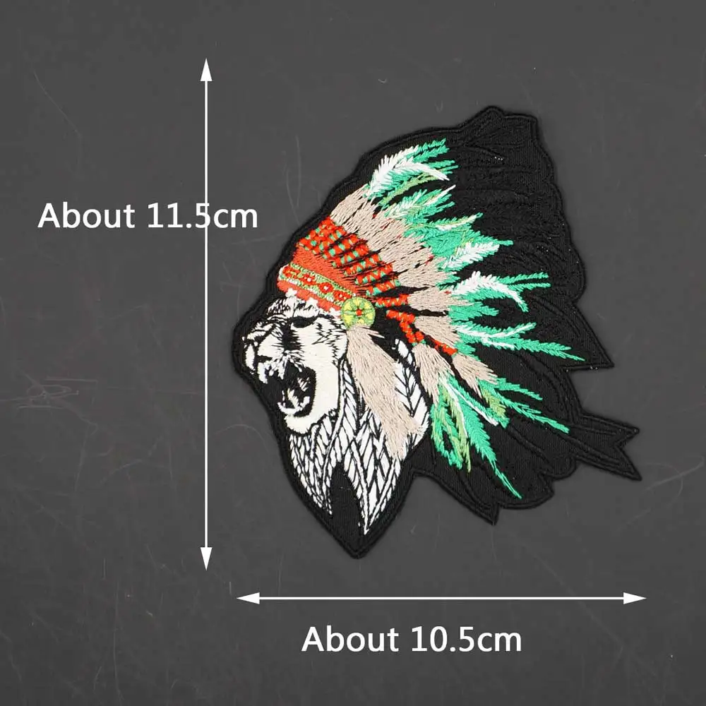 Лев индийские вышитая аппликация этикетка для шитья панк байкерское патчи