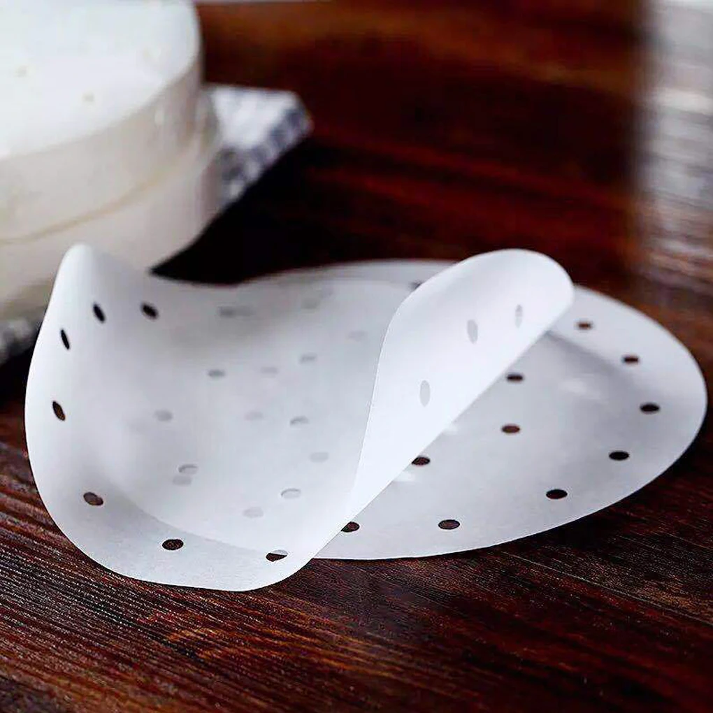 

100pcs 7/8/9 Inch Air Fryer Liners Perforated Non-stick Mat Steaming Baking Cooking White Pot Oil Paper Accessories