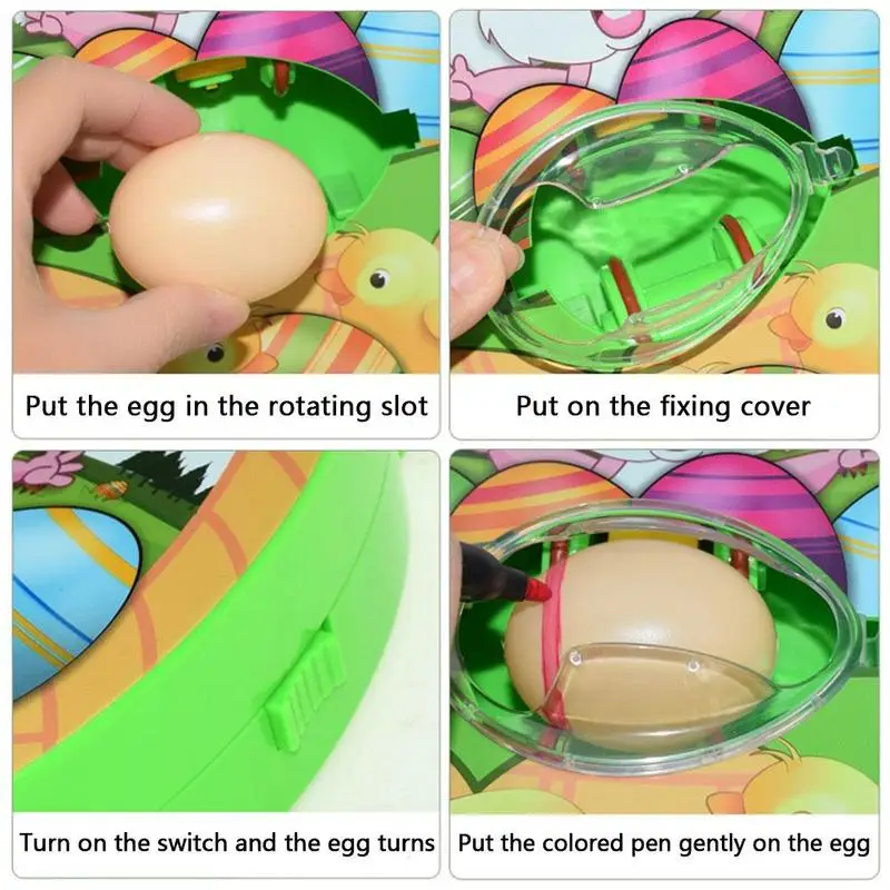 

Easter DIY Painted Egg Set DIY Painting Game Drawing Board Decoration Function Light And Music Type Without Battery