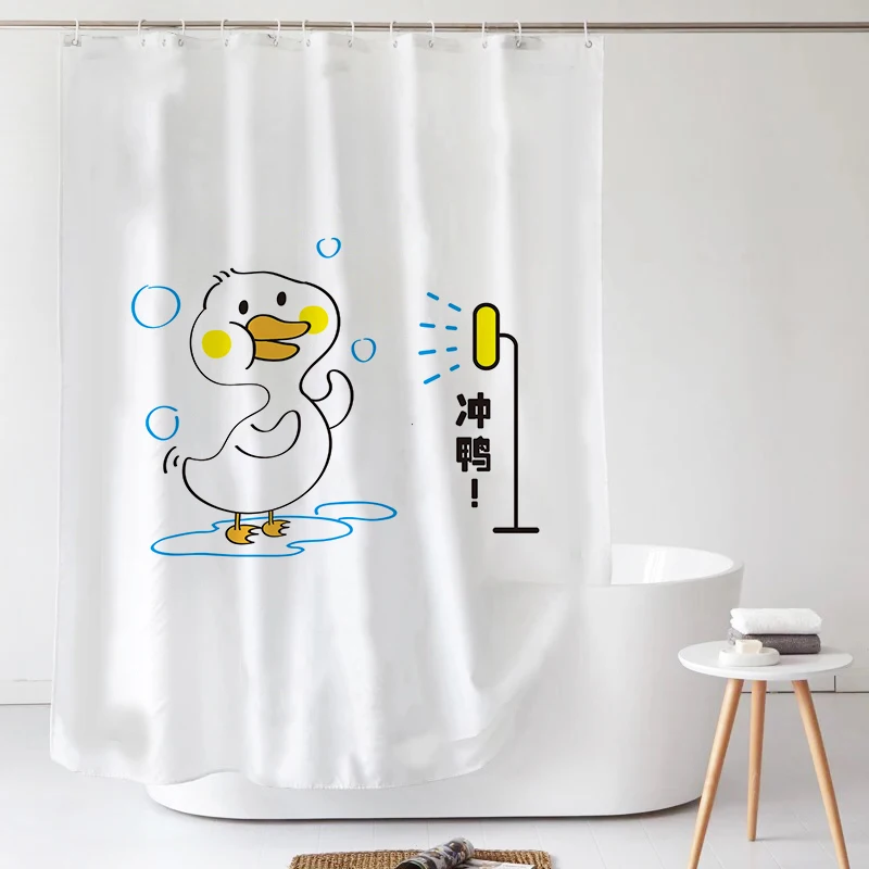 Занавеска для душа DE50YL белая водонепроницаемая с мультяшными животными | Дом и