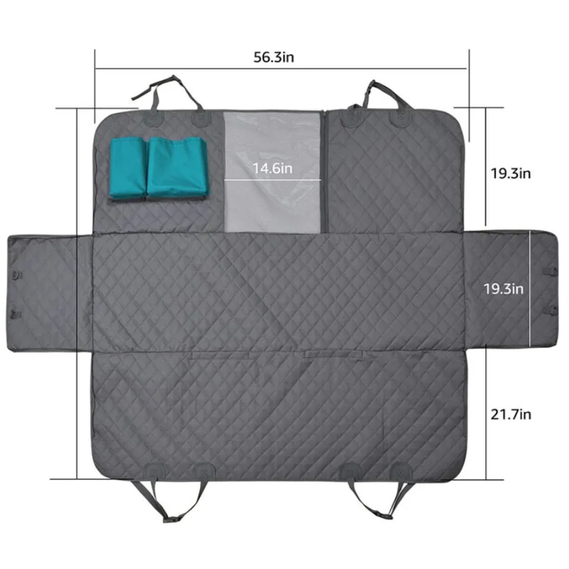 

Dog Car Seat Cover Luxury Quilted Waterproof Travel Mat Car Hammock Cushion Protector with Pockets AC889