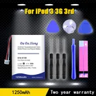 Батарея для iPod 3 3G 3rd поколения A1040 1250 мАч, 616-0159 высокое качество Мобильный телефон запасной аккумулятор