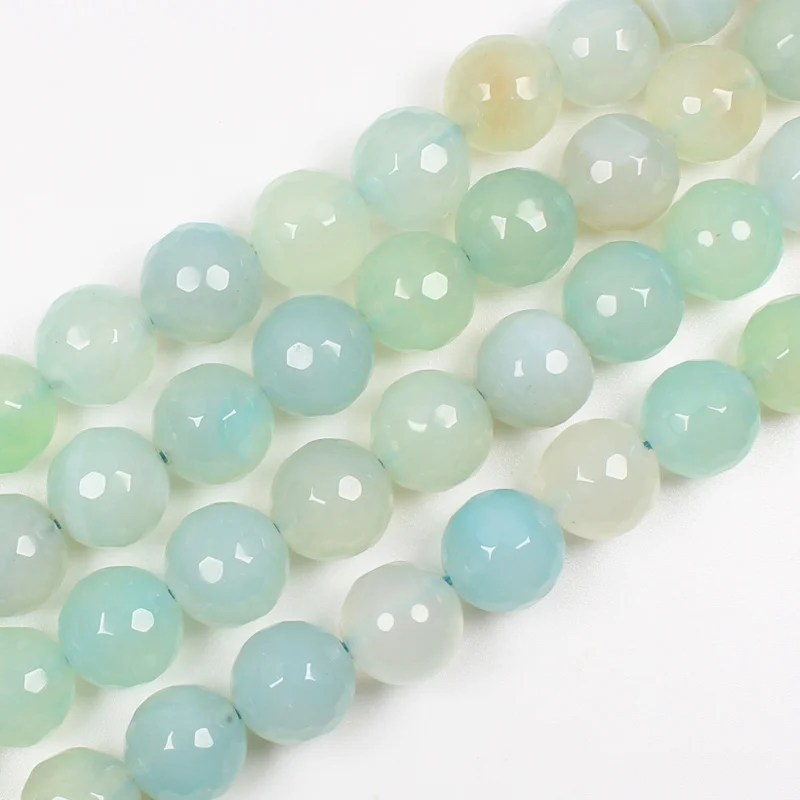 Граненый светильник голубой агат 6-14 мм 15 дюймов на прядь для изготовления