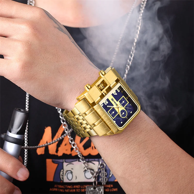 Роскошные брендовые часы Oulm 3364 мужские кварцевые из нержавеющей стали