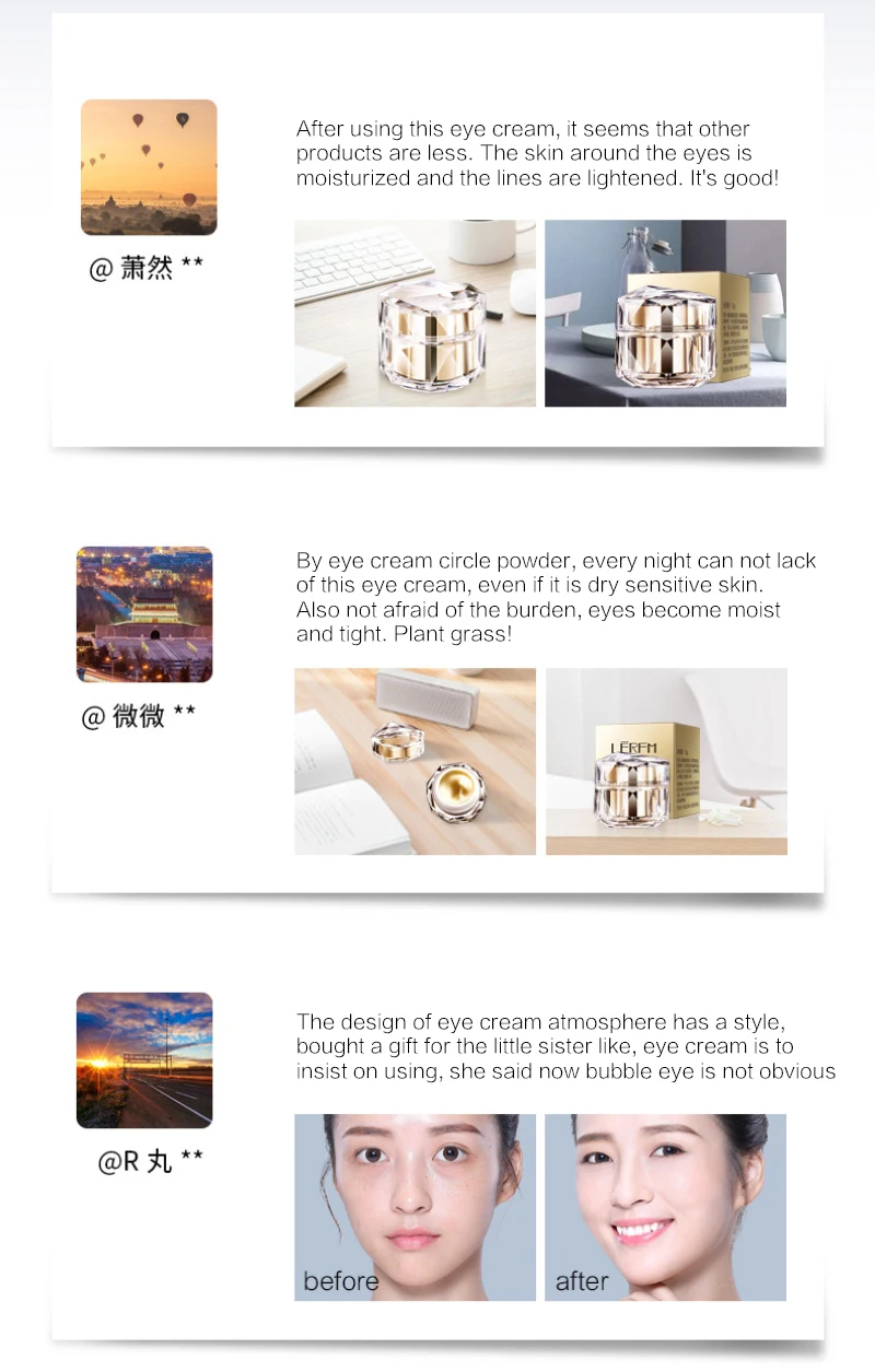 

Caffeine Polypeptide Firming Eye Cream Skin Care Moisturizing Anti Aging Anti Remove Dark Circle Lift Eye TSLM1