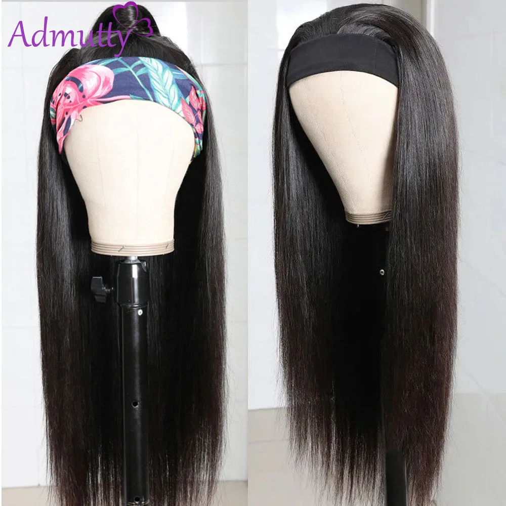 Парик с головной повязкой парики из человеческих волос полный аппарат