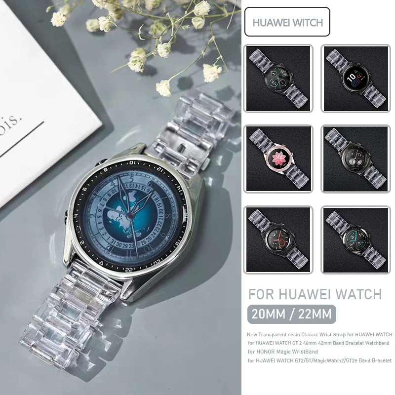 Прозрачный ремешок для Samsung Galaxy Watch 46 мм 42 мм/Active 2 3 44 мм 40 мм/Gear Sport/S3 браслет Ремешки для наручных часов 20/22 мм