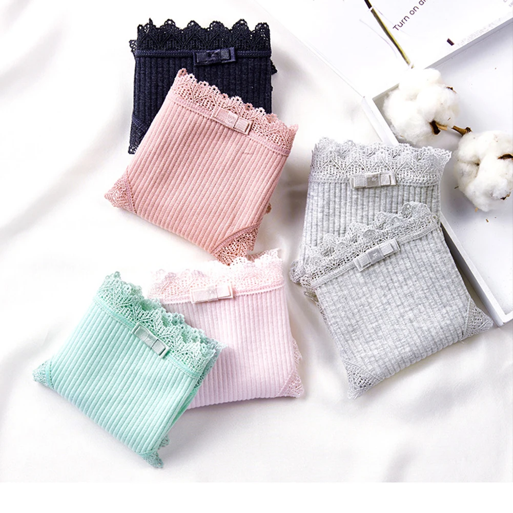 

Lady Underpants Briefs Comfort Sexy Lace Panties Seamless Breathable Cotton Antibacterial Underwear Women Mid-Rise Thin Lingerie