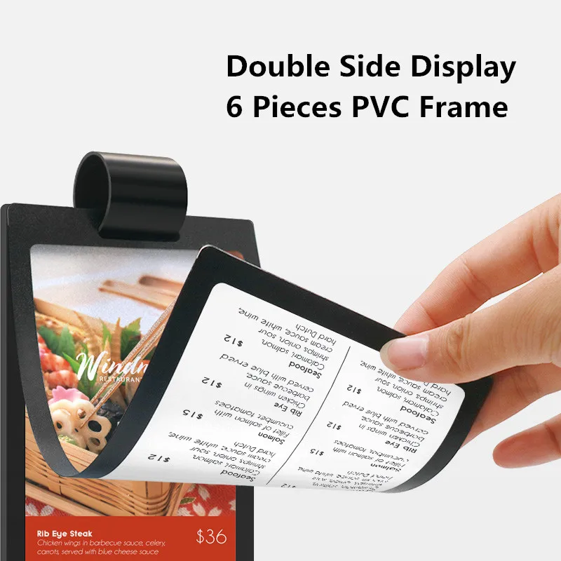 Двусторонняя акриловая настольная подставка 100*200 мм для меню и карт вертикальная