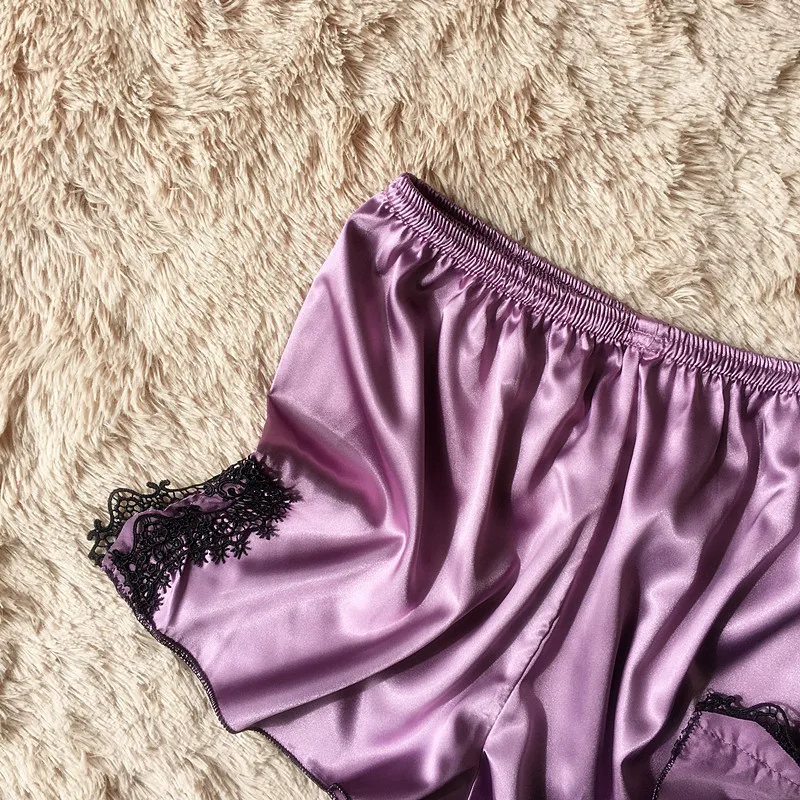 2020 летние сексуальные пижамы женские шелковые атласные шорты женская