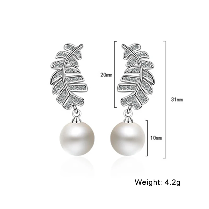 Женские серьги из серебра 925 пробы с перьями | Украшения и аксессуары