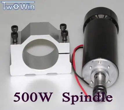 spindle with clamp 0,5 кВт шпиндель с воздушным охлаждением ER11 патрон с ЧПУ 500 Вт мотор шпинделя+ 52 мм зажимы+ регулятор скорости питания для DIY ЧПУ - Цвет: spindle with clamp