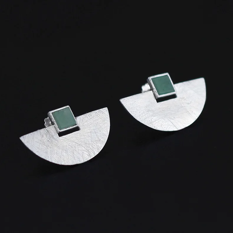 INATURE 925 пробы серебро зеленый авантюрин минималистичные геометрические