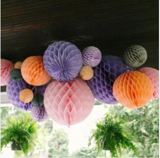 Babyshower lampion вечерние декоративные бумажные фонари с шаром в виде сот 5 шт. 6 дюймов