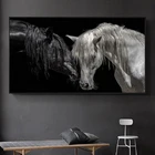 Плакаты и принты на холсте с изображением черно-белых лошадей, Африканской пары, Настенная картина для гостиной, домашний декор, Куадрос