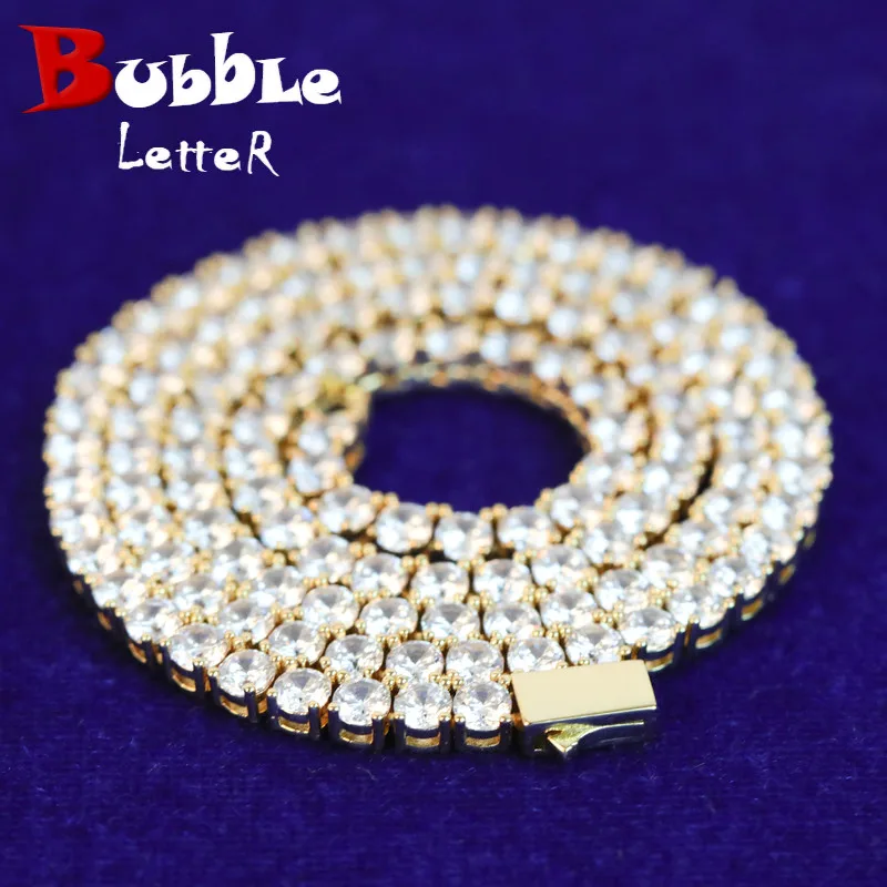 Теннисная цепь с надписью Bubble позолоченный чокер из натурального материала