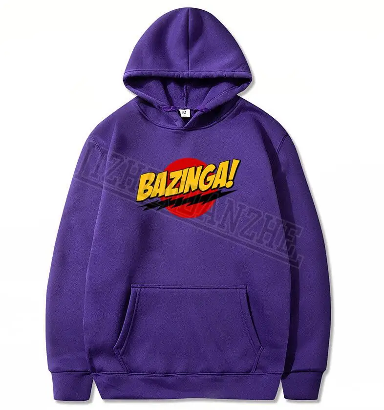 Толстовка с капюшоном HanHent The Big Bang Theory BAZINGA Повседневная принтом для мужчин и